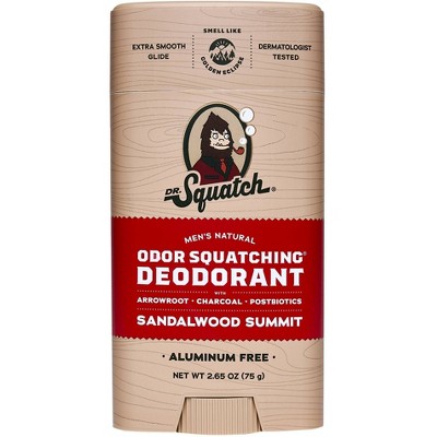 DR. SQUATCH Men's Natural Deodorant - Sandalwood Summit - 2.65oz