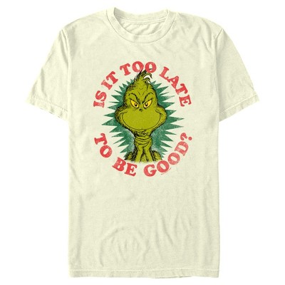Men's Dr. Seuss Christmas Grinch Is it too Late T-Shirt