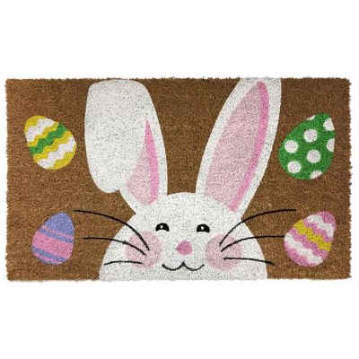 Briarwood Lane Coir Doormat 30x18 Happy Easter Bunny Natural Fiber For Easter Coir Doormat