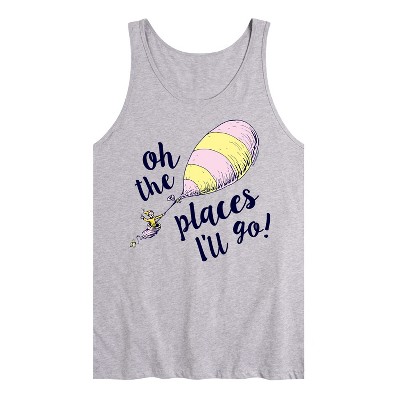 Men's - Dr. Seuss - Oh The Places I'll Go Balloon Graphic Tank Top