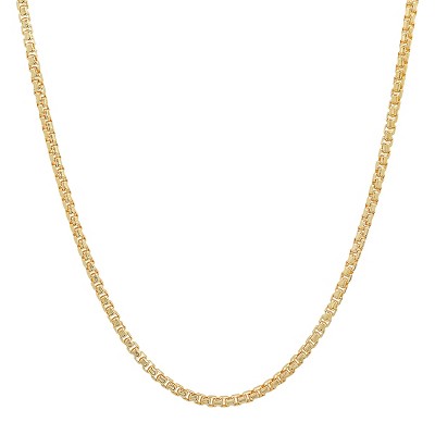 Steeltime unisex sterling silver box link chain necklace. Color Options: Silver, Gold