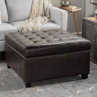 Kumasinova 31" Modern Storage Ottoman with Tufted Lid,Multi-Functional Ottoman Foot Rest with Pressure Hinges,Coffee Table Ottomans for Living Room