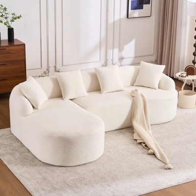 Whisen L-Shape Sectional Sofa with Curved Chaise