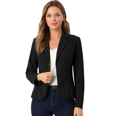 Allegra K Women's Elegant Work Office Lapel Collar Button Down Regular Fit Suit Blazer