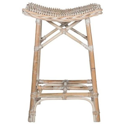 Rayna Wicker Bar Stool - SEA7010 - White Washed - Safavieh