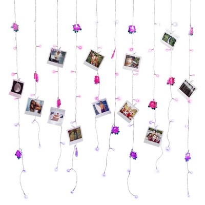 Celestial Garden Roses Curtain Lights with Clips
