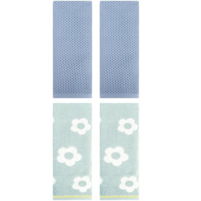 REGALWOVEN 4 Pcs Bathroom Hotel and Spa Waffle Cotton Hand Towels