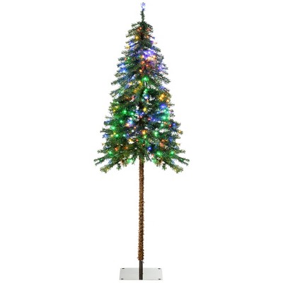 6ft Tall Prelit Pencil Artificial Christmas Tree Holiday D¹Ècor with 442 Branches, 175 Warm White or Colorful LED Lights, Steel Base