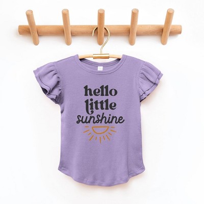 The Juniper Shop Hello Little Sunshine Toddler Flutter Sleeve Tee