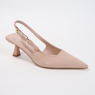 Berness Women's Cassandra Slingback Heels with Suede Finish