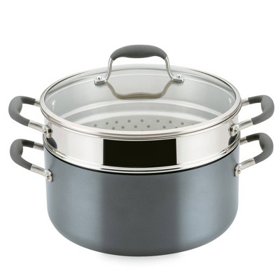 Anolon Advanced Home 8.5qt Stockpot with Steamer Insert Moonstone