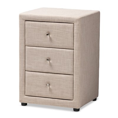Tessa 3 Drawer Nightstand - Baxton Studio