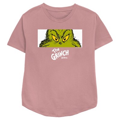 Women's Dr. Seuss Grinch Eyes Crop T-Shirt