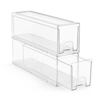 Sorbus Small Clear Plastic Stackable Drawers with Handles - Laundry, Office, Closet, Home, Bathroom, Organization and Storage