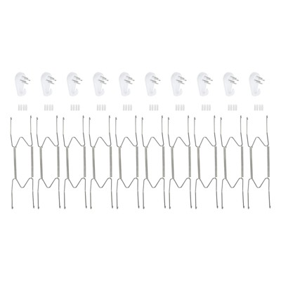 Unique Bargains Stainless Steel Invisible Wall Mount Vertical Decorative Plate Holders 1 Set