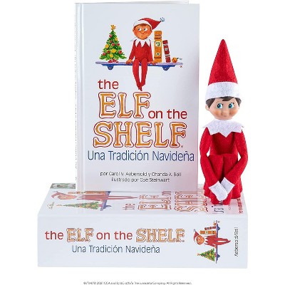 The Elf on the Shelf Una Tradición Navideña Spanish Book & Boy Scout Elf, Blue-Eyes, Ages 3+