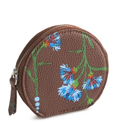 Vera Bradley Women's Outlet Faux Leather Essential Round Zip Pouch