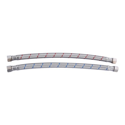 WOWOW 3/8 in. Compression x 3/8 in. Compression x 12 in. Braided Stainless Steel Faucet Connector
