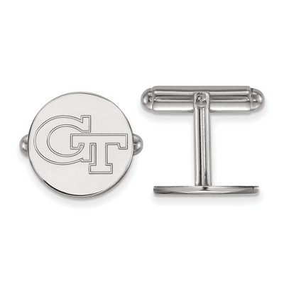Black Bow Jewelry Sterling Silver Georgia Tech Yellow Jackets NCAA Cuff Links