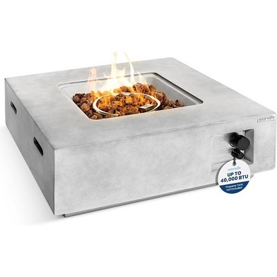SereneLife Propane Gas Fire Pit w/ Glass Rocks