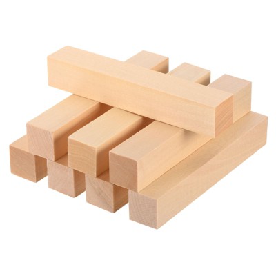 Unique Bargains Natural Solid Straight Grain Basswood Square Carving Blocks 8 Pcs 6"x1"x1"