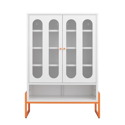 ORRD Modern Double-Door Shoe Cabinet with Adjustable Mesh Doors, High-Leg Design