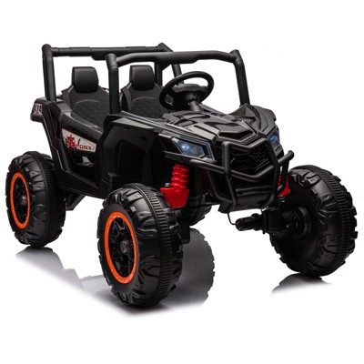 24V Ride On Toys for Big Kids, 2 Seater 24V Electric Vehicles w/Remote Control, 20" Spacious Seat,Music, Bluetooth, for Kids