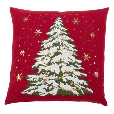Saro Lifestyle LED Lights Christmas Tree Down Filled Pillow