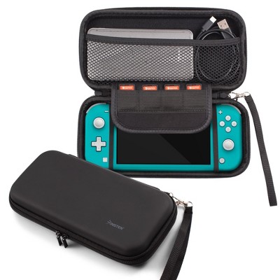 Insten Carrying Case for Nintendo Switch Lite 2019 and Accessories - EVA Hard Shell Travel Case with Strap, Game Slot (Black)
