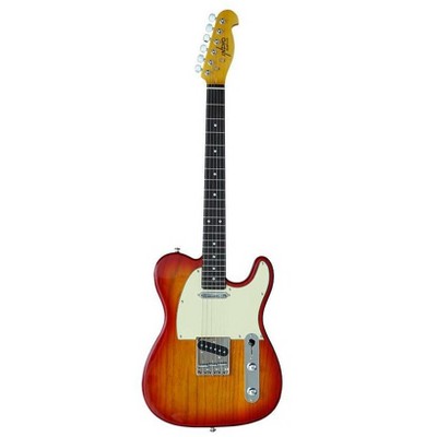 Monoprice Retro DLX Plus Solid Ash Electric Guitar - Cherry Burst, With Gig Bag, Ash Body, Maple Neck, Professionally Set-up in the US - Indio Series