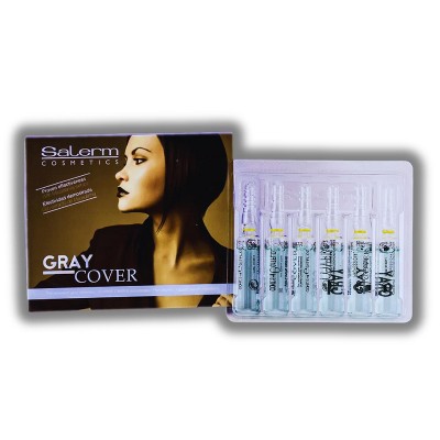 Salerm Cosmetic Gray Cover Canas Cubre (5ml x 12 Vials) - Enhances Color Absorption & Coverage | Boosts Hair Dye for Stubborn Grey Hair
