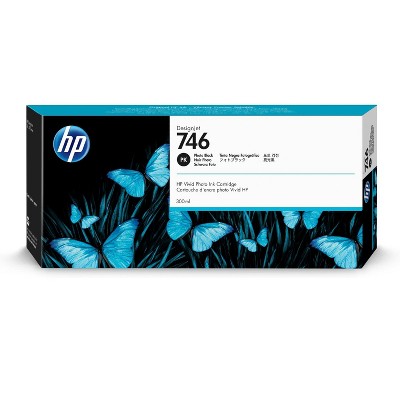 HP 746 300-ml Photo Black DesignJet Ink Cartridge, P2V82A