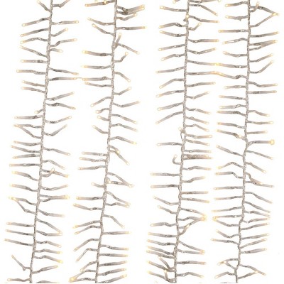 Kurt Adler 480 Light 15.7-Foot Warm White LED Connectable Cluster Garland