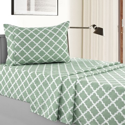 4 Piece Geometric Patterns Deep Pocket Sheet Set Printed Bed Sheets with Pillowcase Premium Soft Microfiber Sheets