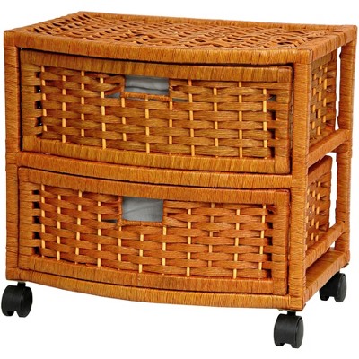 Oriental Furniture 16" Natural Fiber Occasional Chest of Drawers
