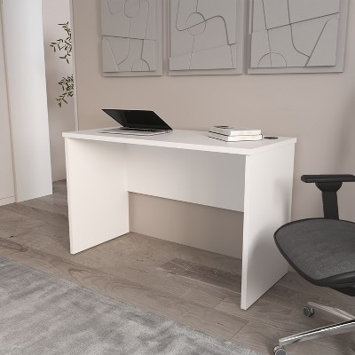 Grungis Rectangular Office Desk with Cable Management,Computer Desk for Home Office,Company