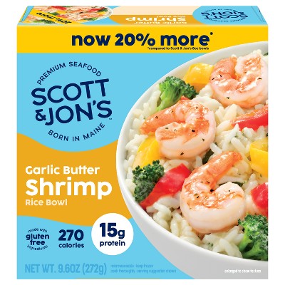 Scott & Jon's Gluten Free Garlic Butter Shrimp Rice Bowl Frozen Meal - 9.6oz
