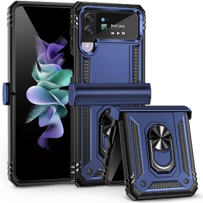 Entronix Case Compatible with Galaxy Z Flip 3 - Dual-Layer Guard Gripstand