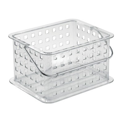 InterDesign Plastic Basket with Handle Zia Collection