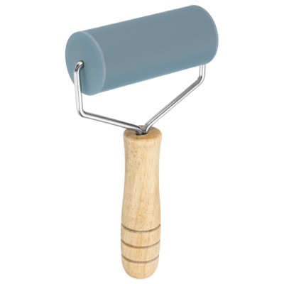 Unique Bargains Non-Stick Smooth Silicone Wood Handle Baking Rolling Pin