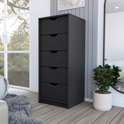 RISOKEYS 5 Drawer Chest,Wooden Tall Dresser Storage Dresser Cabinet,Office Organization and Storage,Bedroom Furniture,for Living Room,Entryway