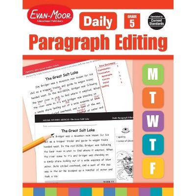 Daily Paragraph Editing, Grade 5 Teacher Edition - by  Evan-Moor Educational Publishers (Paperback)
