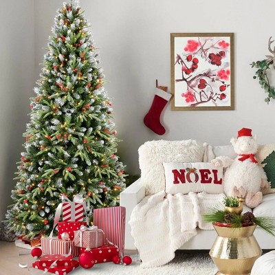 Whisen 4FT Artificial Christmas Tree, 150 LED Lights, 747 Snow-Tipped PE+PVC Branches, Stable Metal Stand