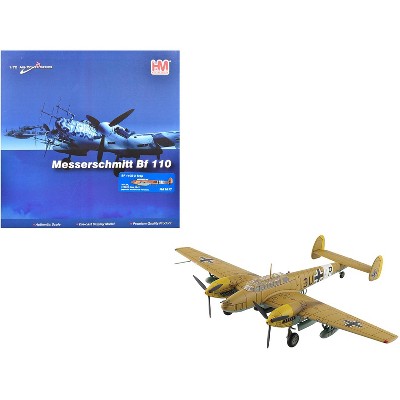 Messerschmitt BF 110E-2 Trop Fighter Aircraft "3U+AR, 7./ZG26, Italy" (1941) German Luftwaffe 1/72 Diecast Model by Hobby Master