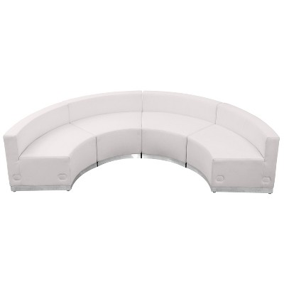 Flash Furniture HERCULES Alon Series Melrose White LeatherSoft Reception Configuration, 4 Pieces