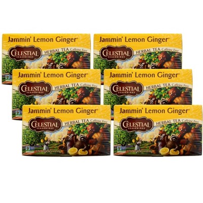 Celestial Seasonings Herbal Tea Jammin' Lemon Ginger - Case of 6/20 bag