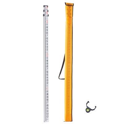 VEVOR Aluminum Grade Rod,9-Feet/8ths 3 Sections Telescopic Measuring Rod, Double-Sided Scale 1/8in Leveling Rod Stick, for Houses,Walls,Floors,White