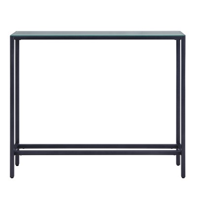 Darrin Narrow Mini Console Table with Mirrored Top - Grey - SEI
