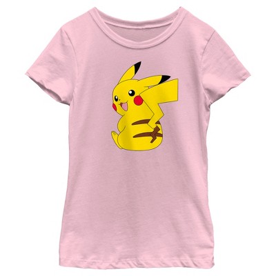Girl's Pokemon Pikachu Sitting Portrait T-Shirt