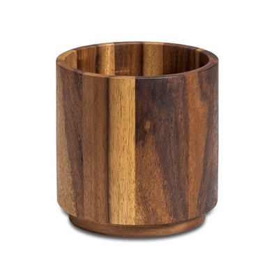 Kalmar Home Solid Acacia Rotating Lazy Susan Utensil Holder - Large